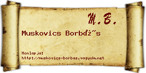 Muskovics Borbás névjegykártya